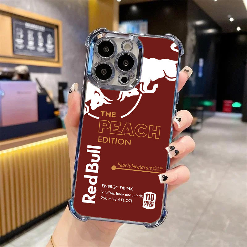 Sporty deep red Red Bull iPhone case - shockproof protective cover with anti-slip texture for iPhone 15 Pro Max