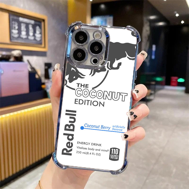 White Red Bull Phone Case with military-grade protection & vibrant print for iPhone 15 Pro Max/14/13 - shockproof cover with 6ft drop protection