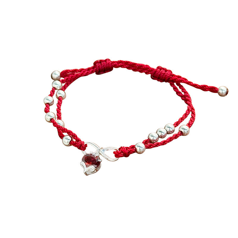 Spiritual 7 chakra energy bracelet with Tibetan fox charm, hand-knotted mala beads for women men, protective½ð¸սá knots