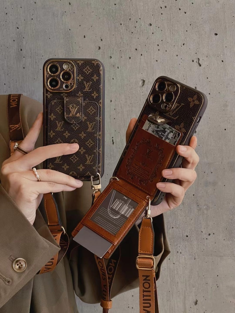  Monogram iPhone Case With Card Wallet And Strap -Big printing-ZQB231228-GTOCASE