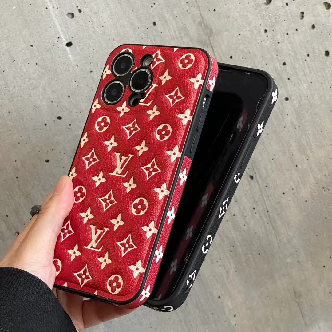 Red Monogram iPhone Case  -QB231115-GTOCASE