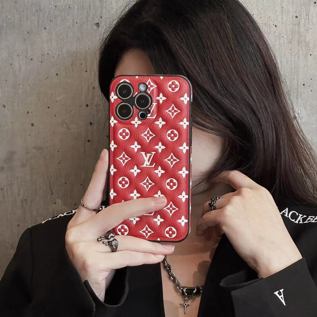 Red Monogram iPhone Case  -QB231115-GTOCASE
