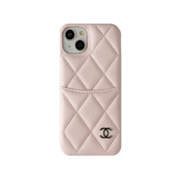 Leather CC Case With Crad Holder For iPhone Pink -PZB240603-GTOCASE