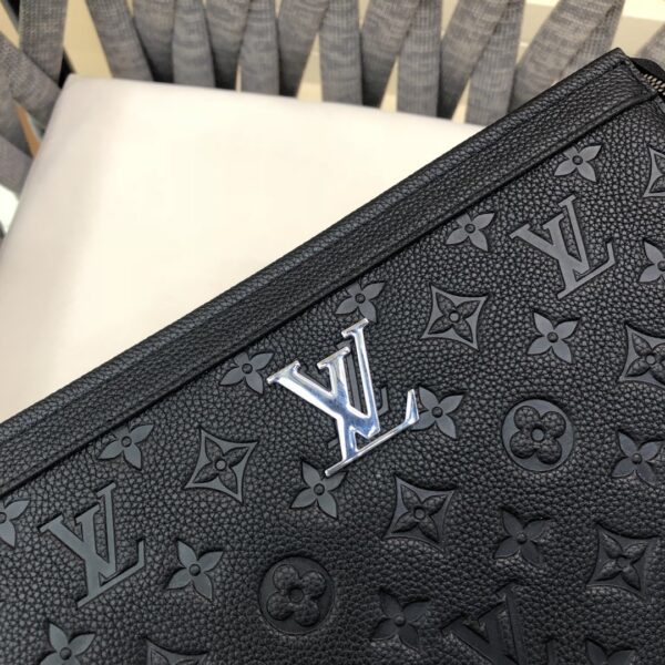 Men's Textured Leather Zip Clutch