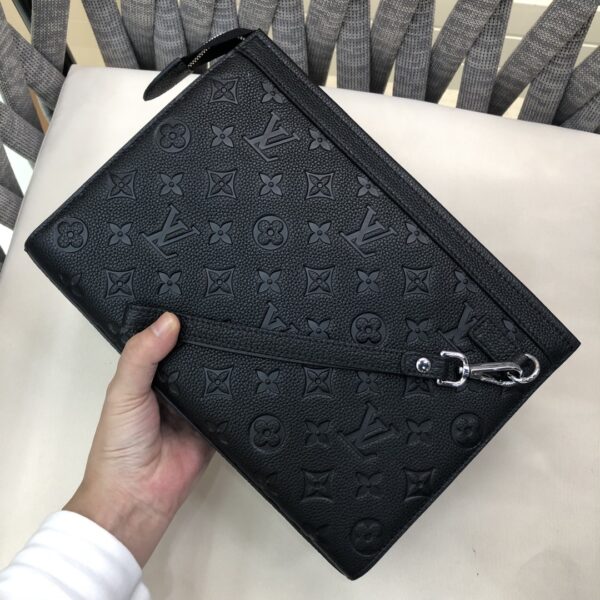 Men's Textured Leather Zip Clutch