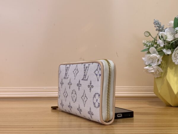 Monogram Ms Jacquard Leather Zip Around Wallet
