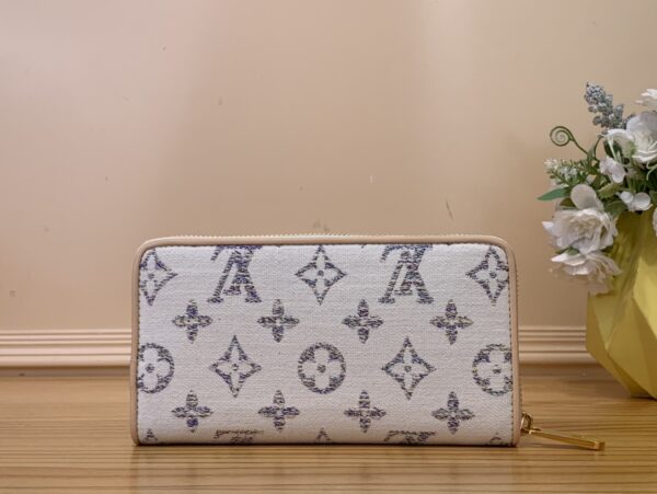 Monogram Ms Jacquard Leather Zip Around Wallet