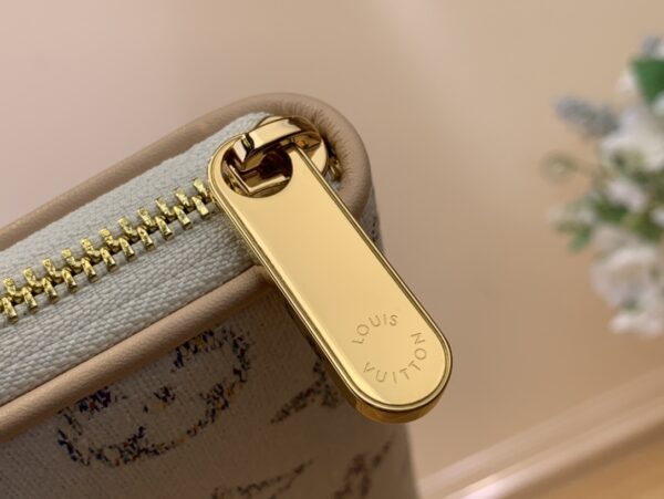 Monogram Ms Jacquard Leather Zip Around Wallet