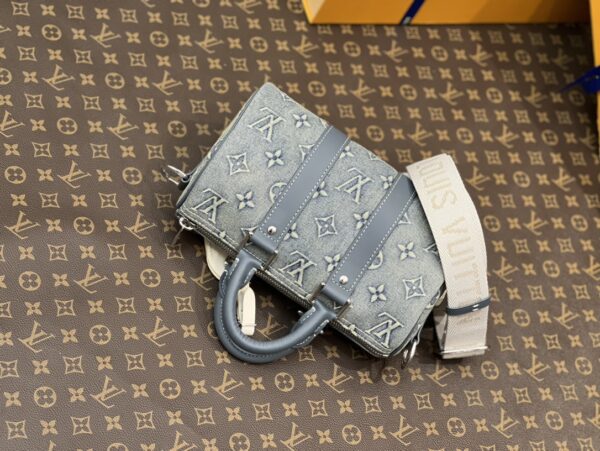 Vintage washed denim handbag