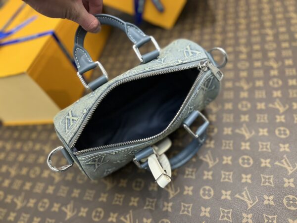 Vintage washed denim handbag