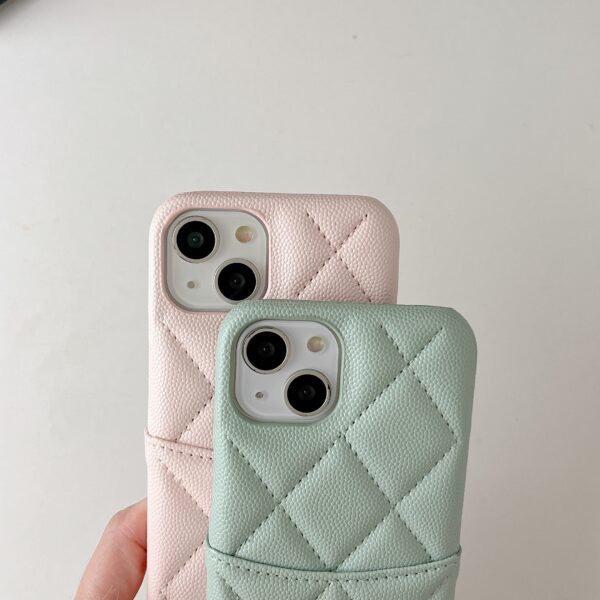 Leather CC Case With Crad Holder For iPhone Pink -PZB240603-GTOCASE