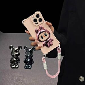 DT06 Labubu Designer Toy Phone Case with Lanyard - Trendy Artistic iPhone 16 Pro Max/15 Pro Max/14 Pro Max Case