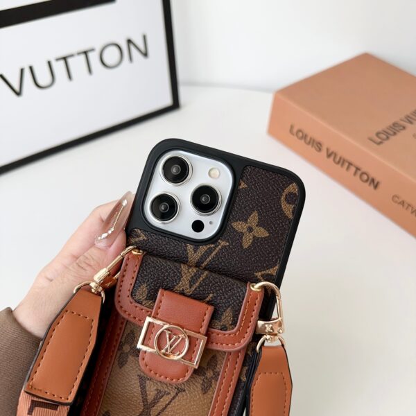 Monogram Dauphine iPhone Case With Card Holder And Strap Brown -LQK240329-GTOCASE