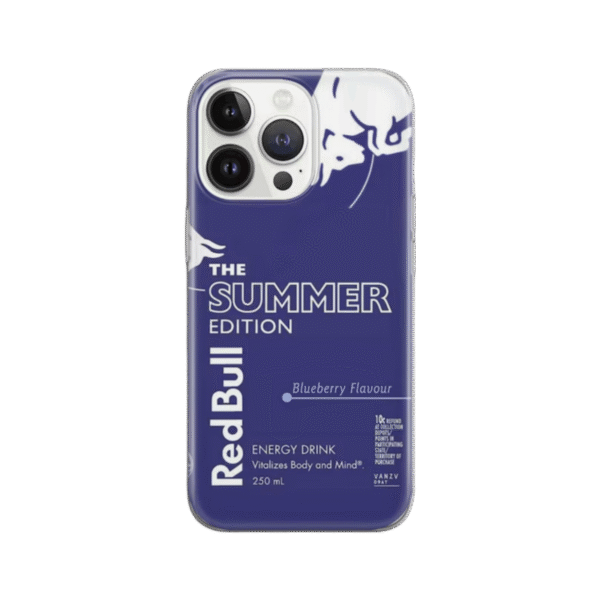 Slim Red Bull themed iPhone 13 case with precise cutouts, compatible with wireless charging and responsive buttons