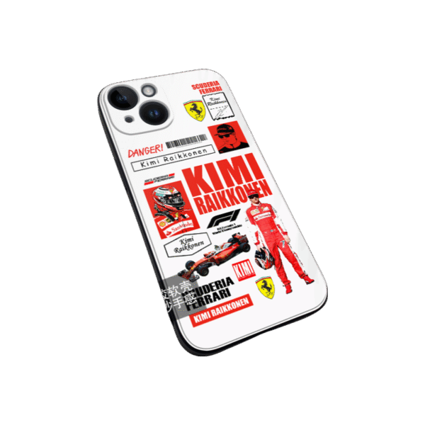 S03 Racing White Slim Silicone Case for iPhone 16 Pro Max/15 Pro Max - Military-Grade Shockproof Protection, Ultra-Slim 0.03mm Design with Tactile Grip