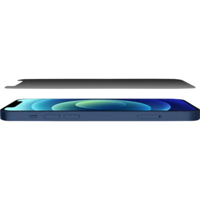 A2 iPhone privacy screen protector with advanced 30째 viewing angle technology to prevent visual hacking, ultra thin 0.33mm tempered glass
